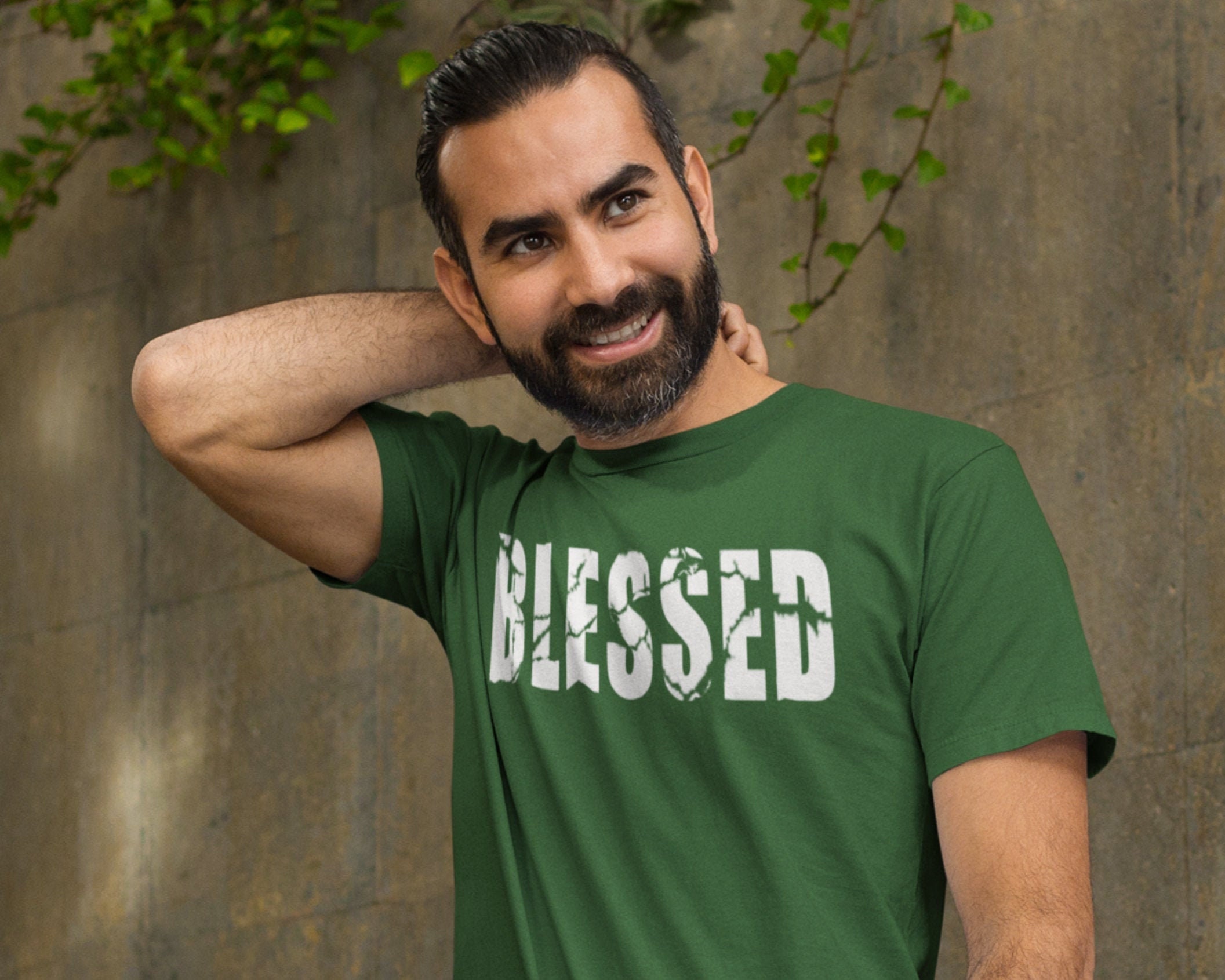 Blessed Men’s Shirt, Handmade Praying Hands T-shirt, Christian Shirt,…