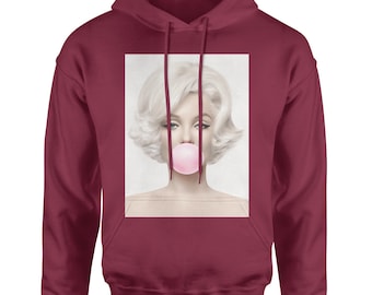 Marilyn Monroe Pink Bubble Gum Adult Hoodie Sweatshirt