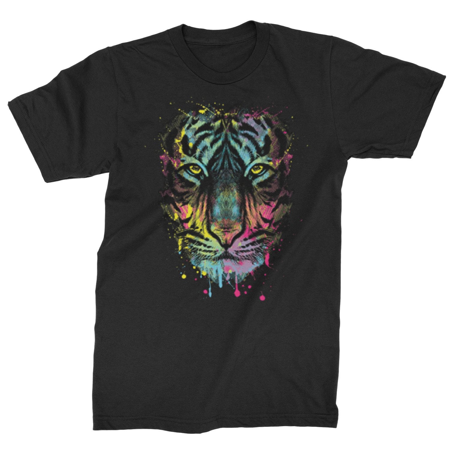 Neon Tiger Head Mens T-shirt | Etsy