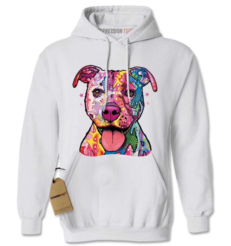 Hoodie Pit Bull Rainbow Pit Bull Hooded Jacket Psychedelic | Etsy