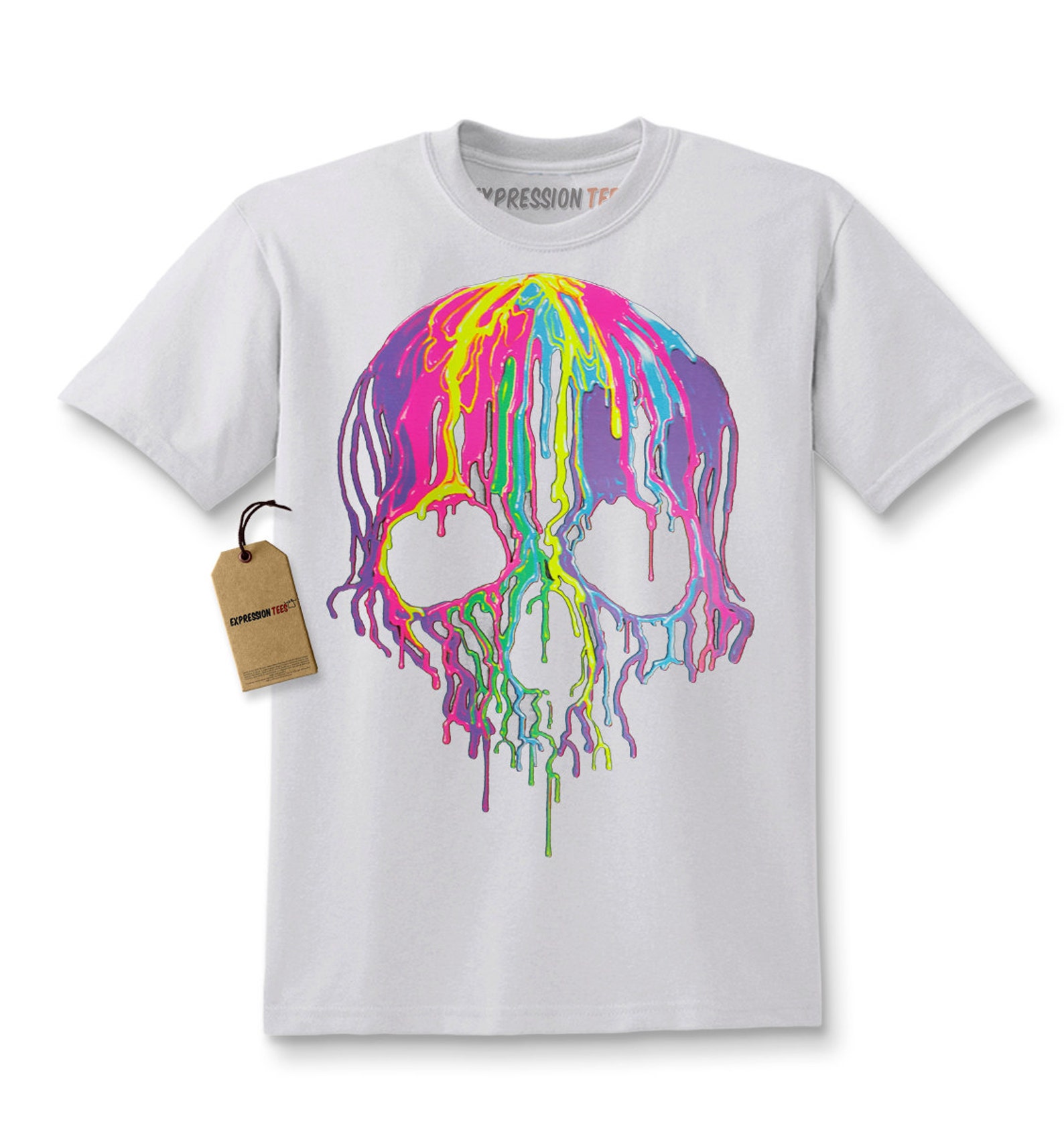 Kids Rainbow Paint Drip Shirt Printed Youth Abstract Etsy