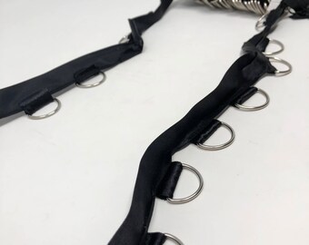 1 Inch Satin Silver D-Ring With Black Tape By The Yard