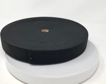Stretch Elastic 50 Yards Full Roll 3/4"->2" -Choose Black OR White *1 Roll Per Quantity*