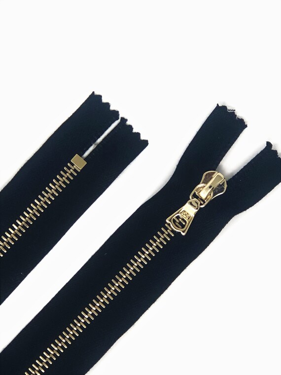 DARK GOLD METALLIC TAPE RIRI ZIPPER ~ 14/" ZIPPER ~ ANTIQUE GOLD METAL TEETH