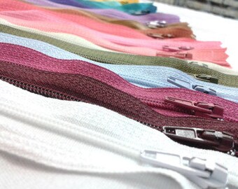 Nylon Zippers 16 Inches Coil #3 Closed Bottom Assorted Colors