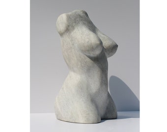 Modern Figurative Sculpture | Calliope | Marble | Classic Art  | Female Torso | Stone Sculpture | Carving | Female Figure | Muse | Aralica |