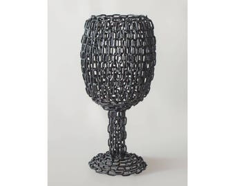 Handmade Metal Sculpture | Goblet | Associative Sculpture | Metal Art | Welded Metal | Chain Art | Popular Culture | Art Object | Gothic