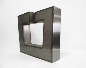 Original Minimalist Sculpture Bonds | Abstract Sculpture | Welded Metal | Stainless Steel | Art Object | 3D | Architectural | Geometric Art
