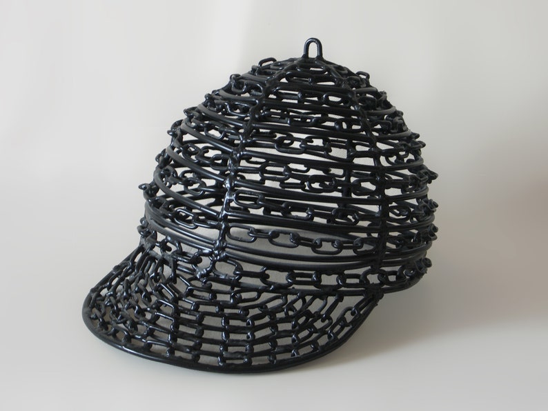 Handmade Sculpture Baseball Cap Sport Hat Sports Metal Sculpture Chains ...