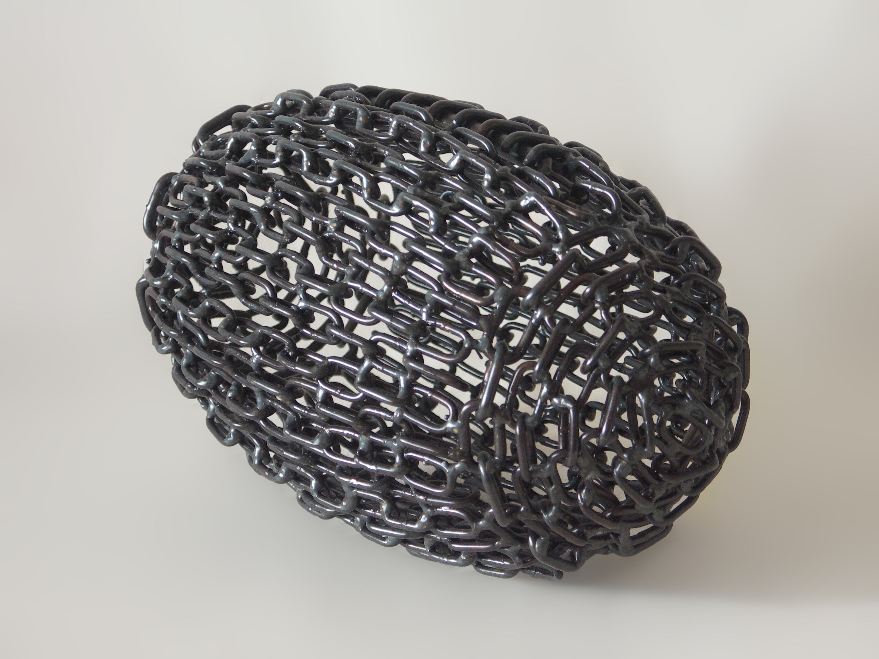 Handmade Modern Sculpture Football, Rugby Ball, Metalart. Welded Metal ...