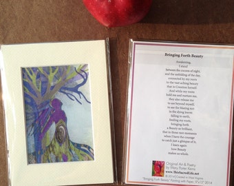 Mini Prints with Poems.  3.5x5 prints matted to 5x7