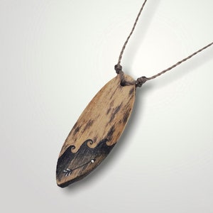 Collier en bois flotté « Freedom » pour homme - style surfeur - bijoux de plage - aspect naturel - collier en bois