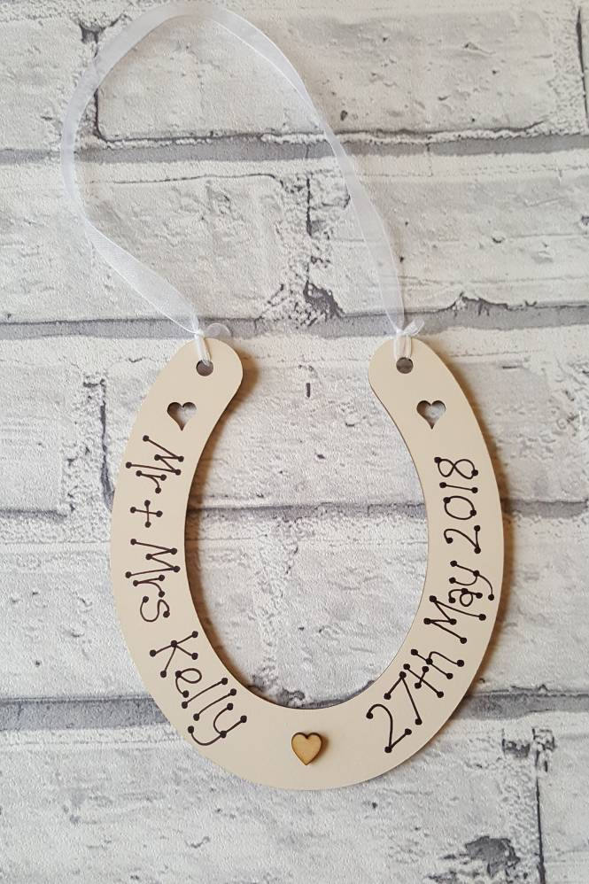 Personalised wedding horseshoe keepsake gift for the bride Etsy
