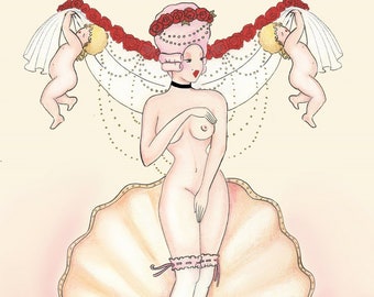 Aphrodite - Artprint | Madame Dabi | aphrodite statue | Venus print | pink bedroom art | poster art marie antoinette