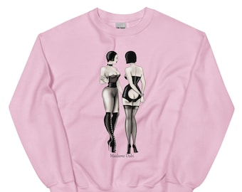 The Impertinent - Pink and Cream Sweatshirt | Madame Dabi | Unisex Fit | Vintage erotic art | Boudoir art | pin up hoodie | flapper |