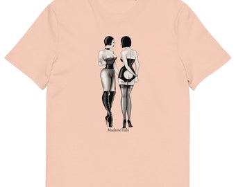 L'impertinent - organic cotton unisex fit t-shirt | Madame Dabi | Erotic t-shirt print | Pin up t-shirt | vintage pin up illustration