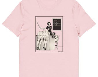 L'ecole de Madame - organic cotton unisex fit t-shirt | Madame Dabi | Erotic t-shirt print | Pin up t-shirt | vintage pin up illustration