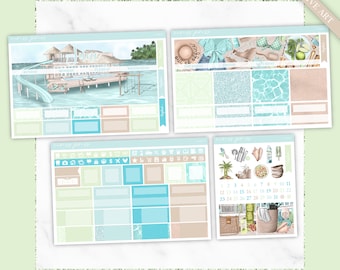 Tahiti Monthly Planner Sticker Kit | June 2024 & Undated Options | Custom Exclusive Art