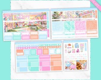 Carnival Monthly Planner Sticker Kit | May & Undated Options, Custom Exclusive Art, Spring, Summer, Carnival, Fair, Rodeo, Theme Park