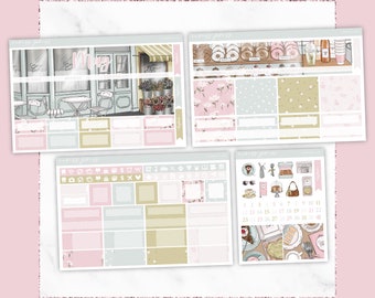 Corner Cafe Monthly Planner Sticker Kit | May & Undated Options, Spring, Summer, Pastel, Whimsical, Planning Stickers