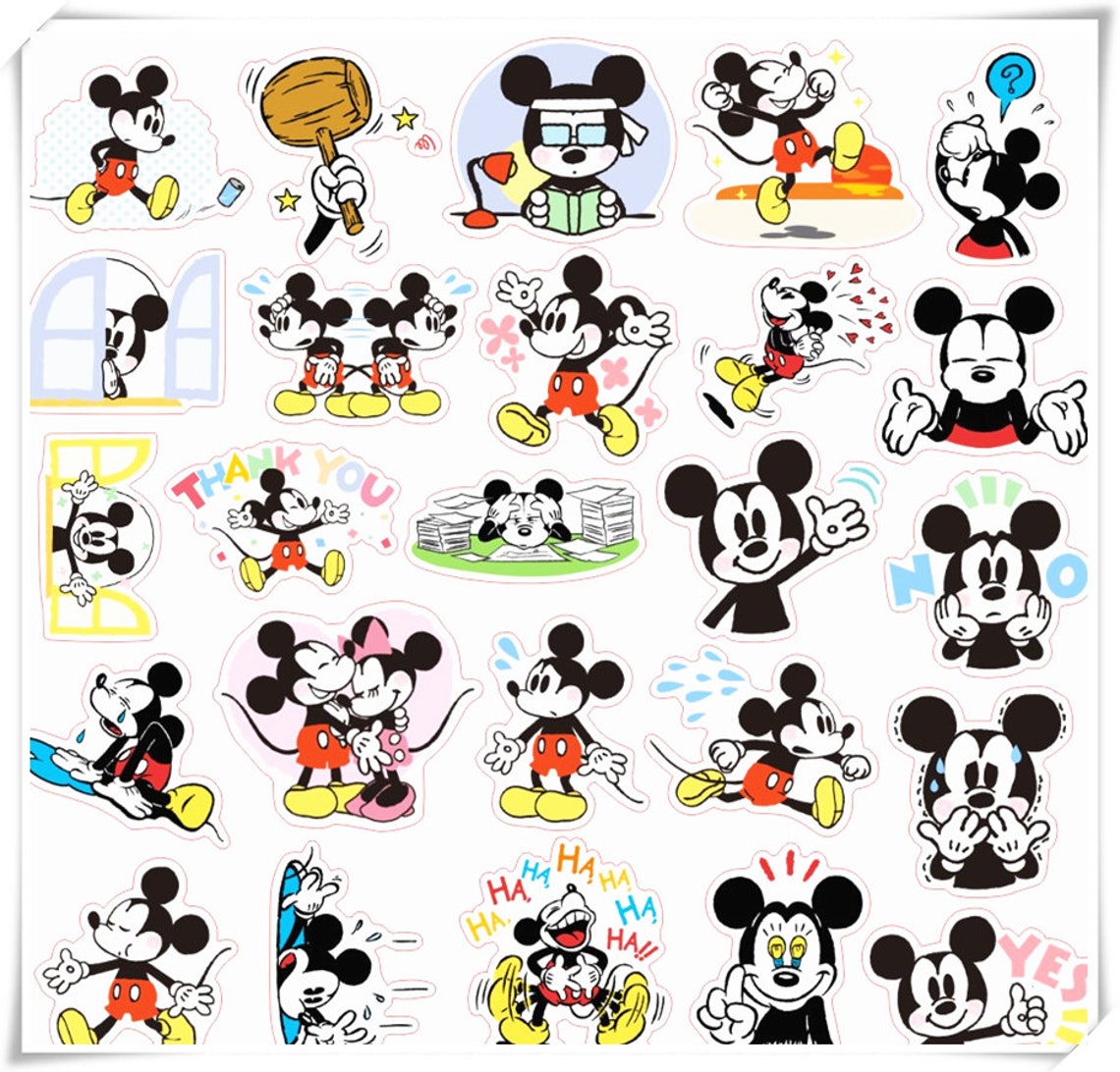 40 Pcs Mickey Mouse Sticker Pack/Journal Stickers/Decorative Etsy
