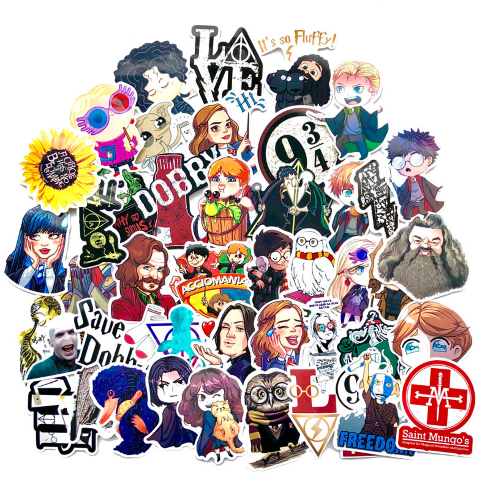 50 Pcs Harry Potter Sticker Pack Laptop Suitcase Stickers Etsy