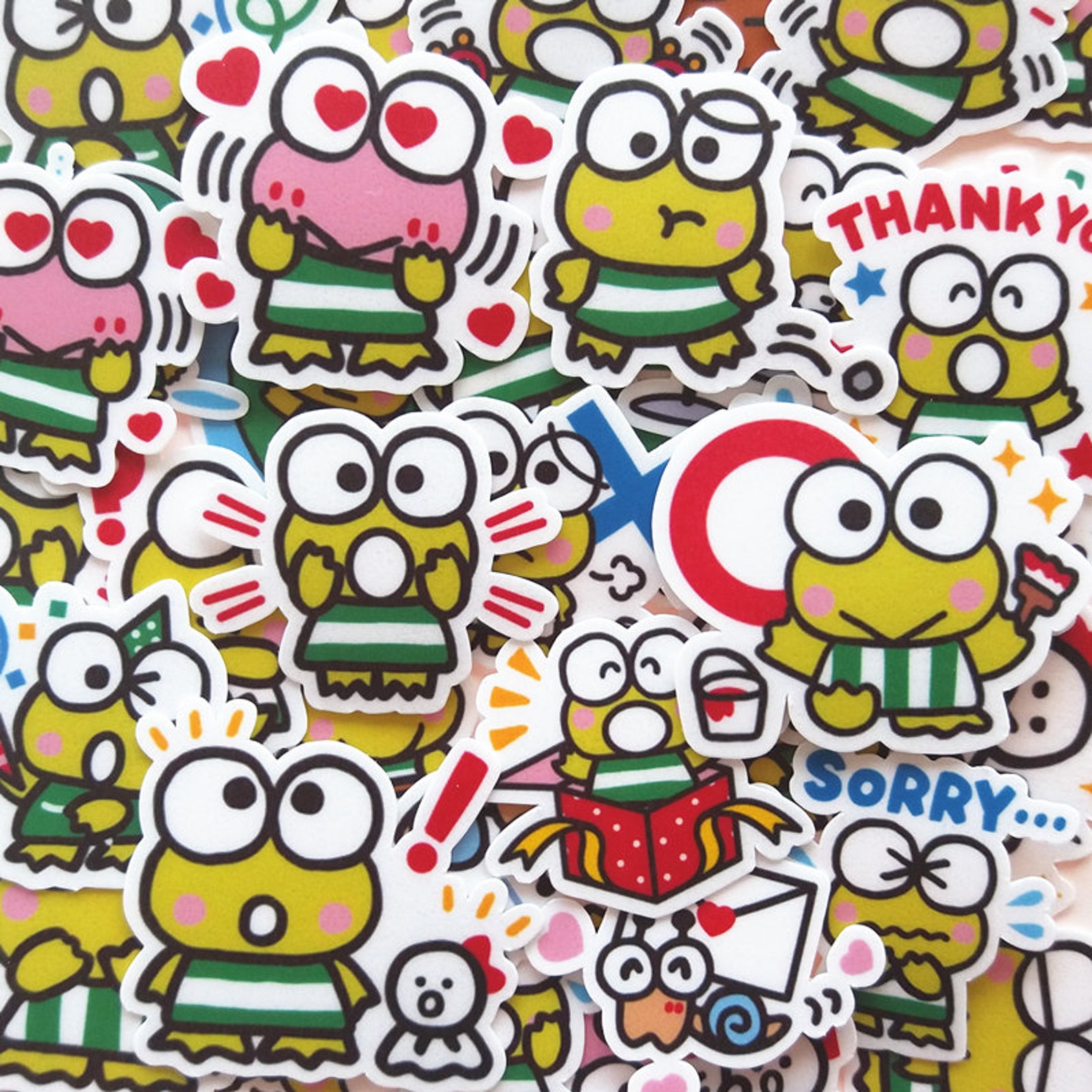 40 Pcs Keroppi Sticker Pack/Cartoon Stickers/Decorative Etsy