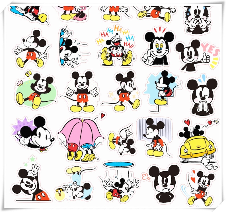 40 Pcs Mickey Mouse Sticker Pack/Journal Stickers/Decorative Etsy