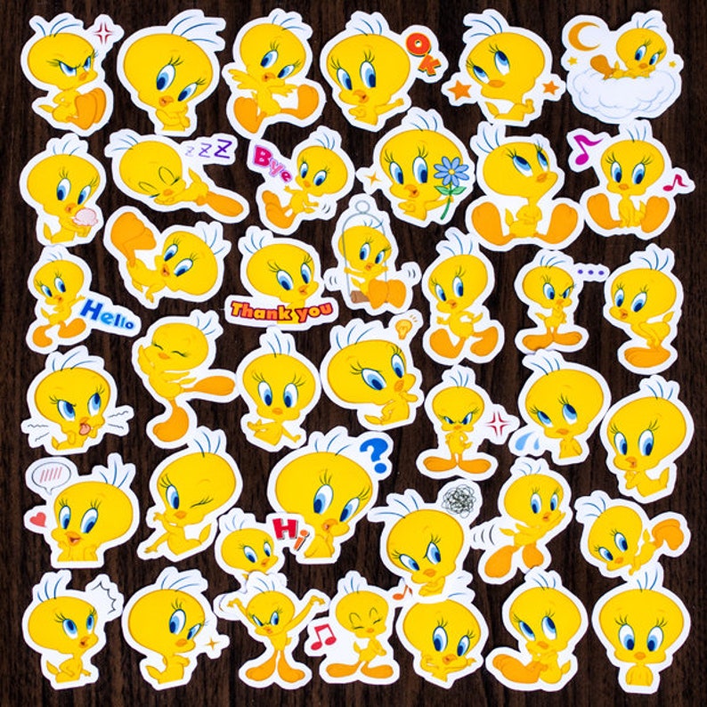 40 Pcs Tweety Bird Sticker PackCartoon StickersDecorative StickersLaptop Suitcase DecoScrapbookingDiary Deco
