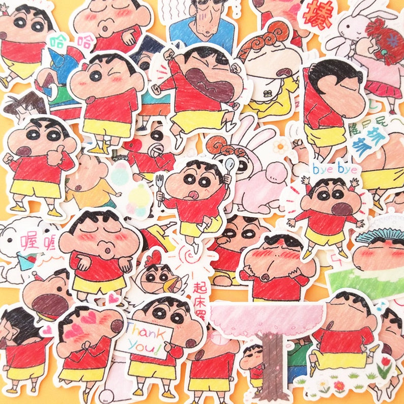 40 Pcs Crayon Shinchan Sticker Pack/Anime Stickers/Decorative Etsy