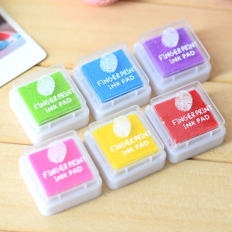 6pcs Set Stamp Ink Pad Multicolor Finger Print Diy Image 0