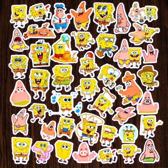 40 Pcs SpongeBob SquarePants Sticker Pack/Anime Etsy