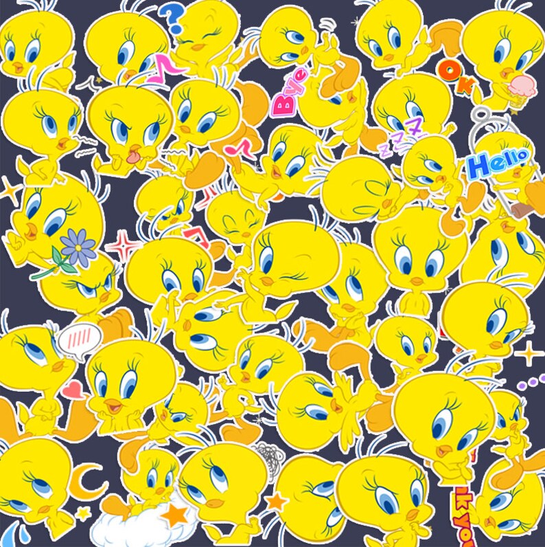 40 Pcs Tweety Bird Sticker PackCartoon StickersDecorative StickersLaptop Suitcase DecoScrapbookingDiary Deco