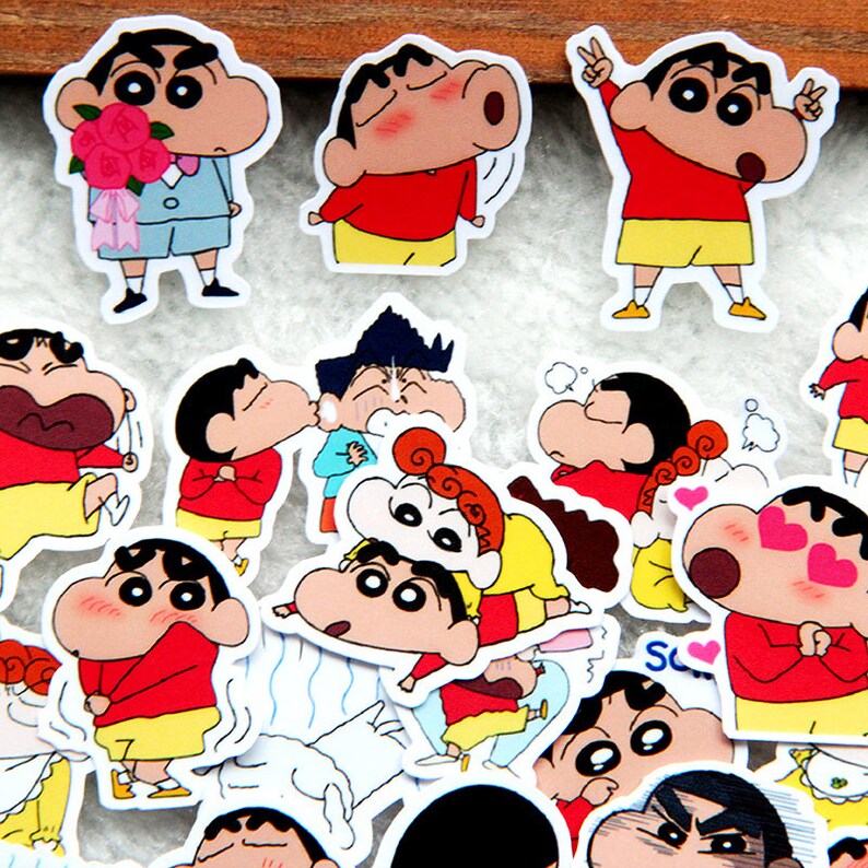 40 Pcs Crayon Shinchan Sticker Pack/Anime Stickers/Decorative Etsy