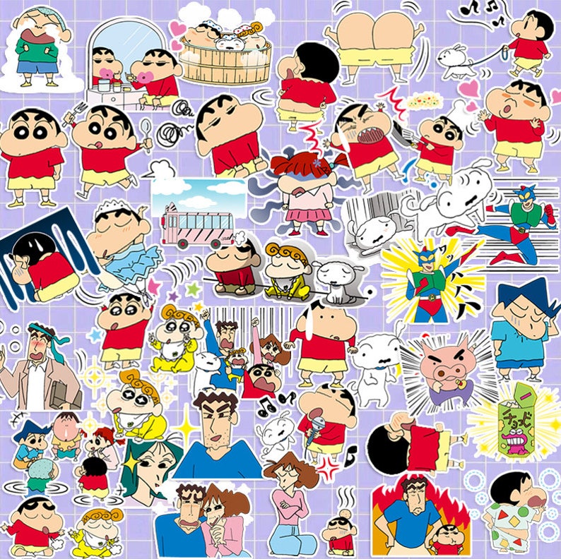 40 Pcs Crayon Shinchan Sticker Pack/Anime Stickers/Decorative Etsy