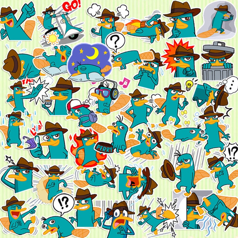 40 Pcs Perry The Platypus Sticker PackCartoon StickersDecorative StickersJournal StickersScrapbookingDiary Deco Ver.1