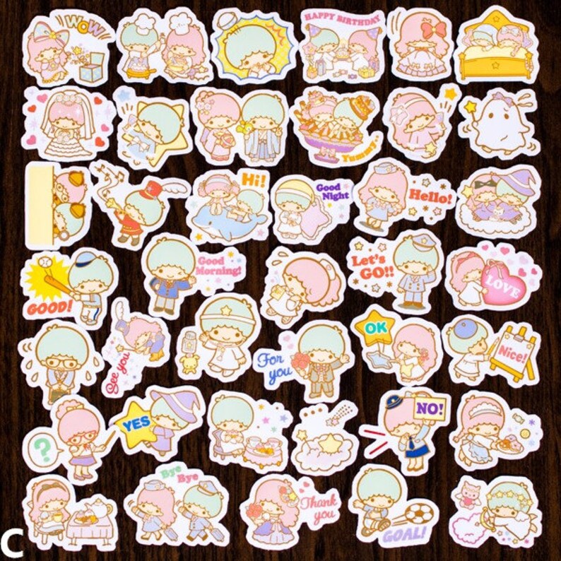 40 Pcs Little Twin Stars Sticker Pack/Decorative Etsy