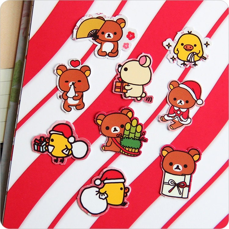 40 Pcs Christmas Rilakkuma Sticker Pack/Anime Etsy