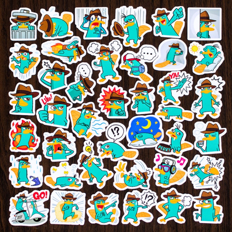 40 Pcs Perry The Platypus Sticker PackCartoon StickersDecorative StickersJournal StickersScrapbookingDiary Deco Ver.1