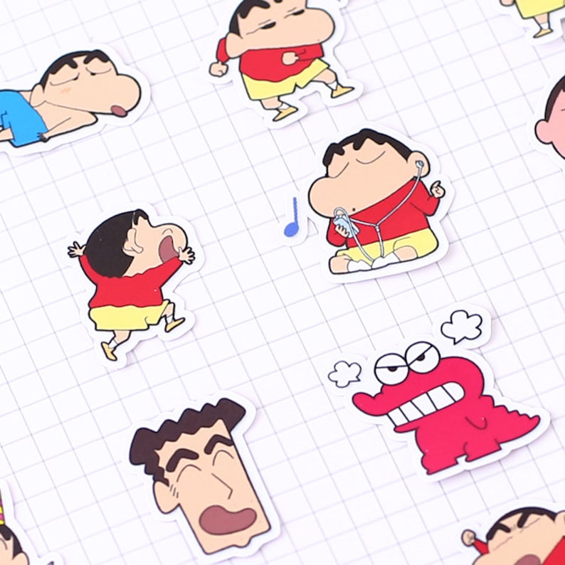 46 Pcs Crayon Shinchan Sticker Pack/Anime Stickers/Decorative Etsy