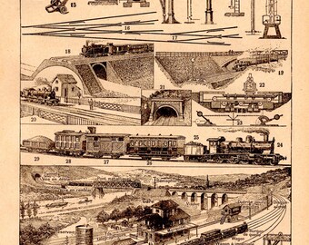Mounted and Matted Available Framed Train Victorian Technology 1849 Railway Tunnel Large Original Antique Engraving Locomotive
