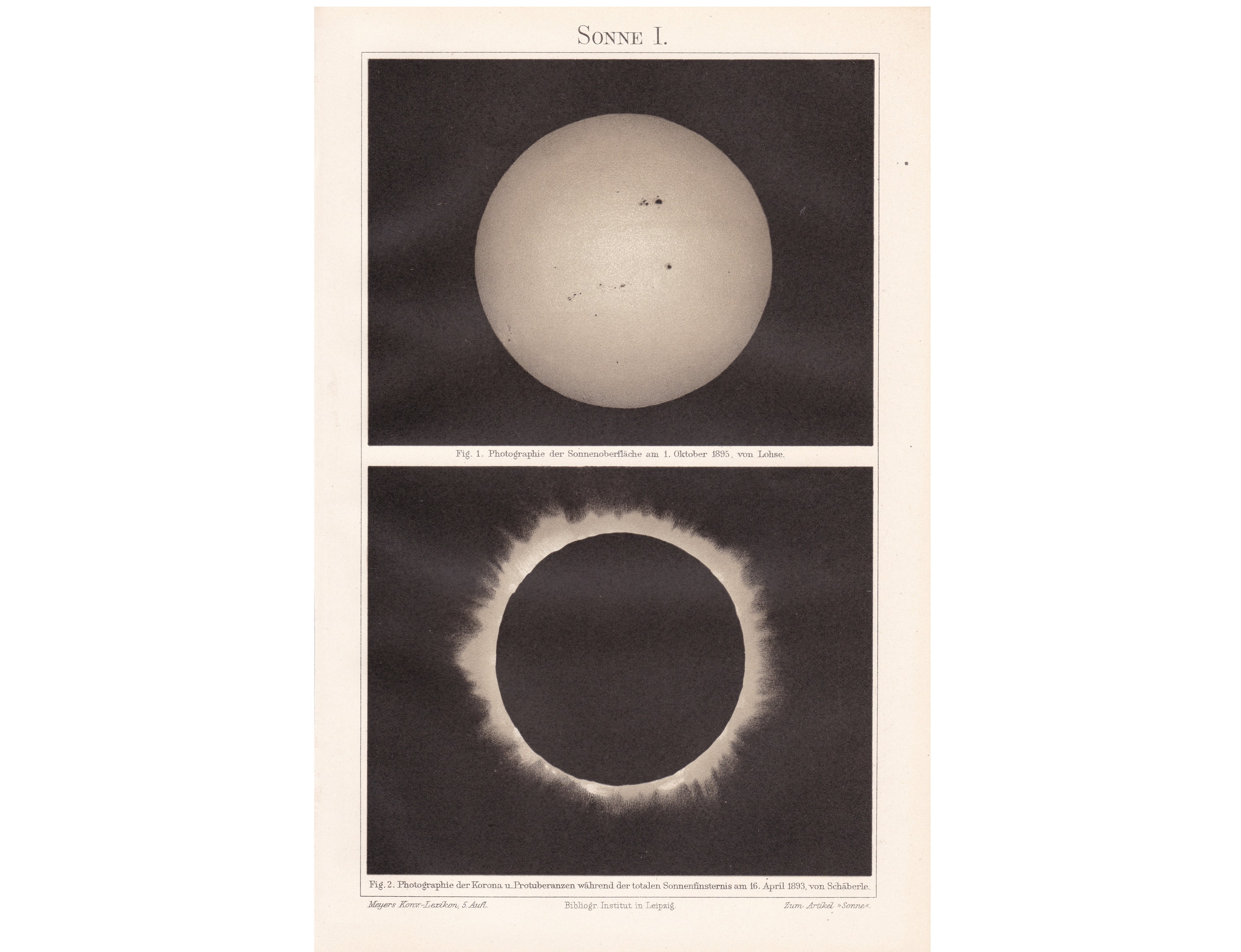Antique 1895 Sun Planet Galaxy Solar System Stars Moon Sun Barred ...