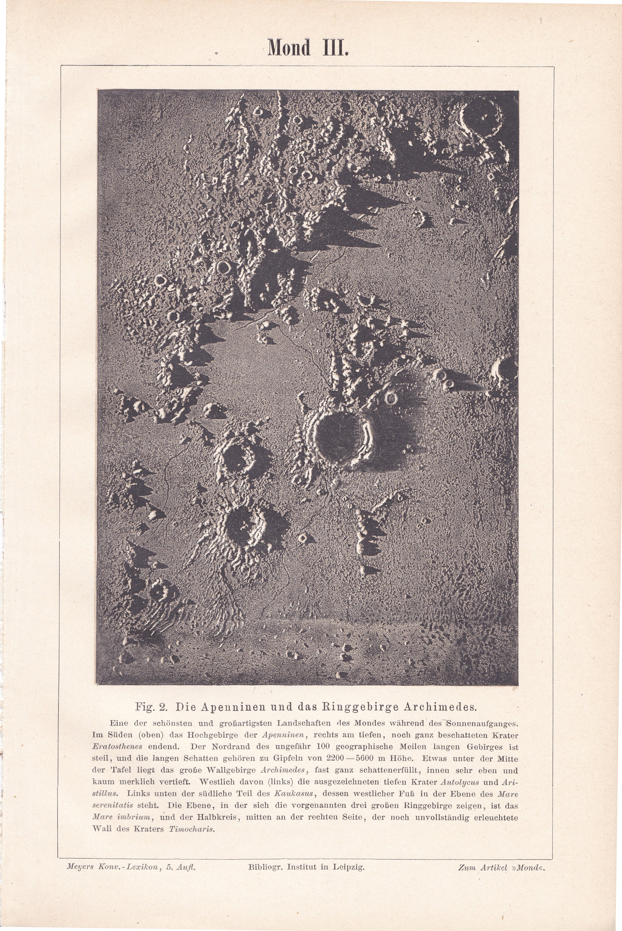 Antique 1895 Moon Sun Planet Galaxy Solar System Stars Moon Dark Night ...
