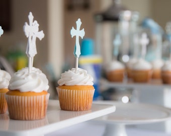 Baptism cupcake toppers