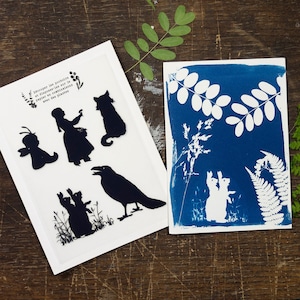 Kit de cyanotype: Pochoirs variés, Créez vos impressions et cadeaux faits main, pour les cadeaux d'anniversaire, les artistes