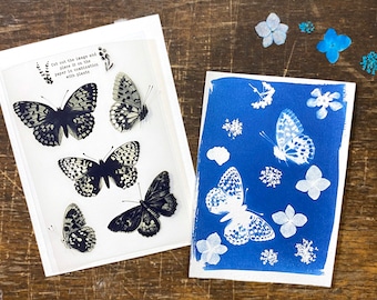 Cyanotype Kit on Watercolor Paper | Butterfly Sun Printing Nature Art Set