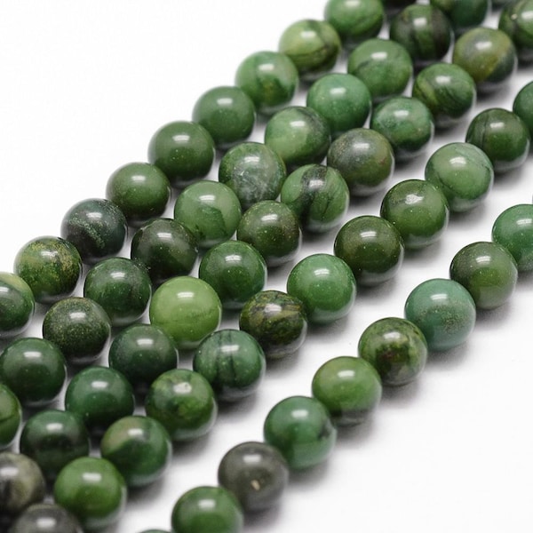 Perles jade grade A 8 / 6 mm naturelles