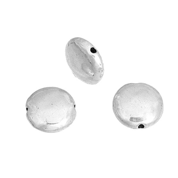 10 perles palets 9mm intercalaires argent