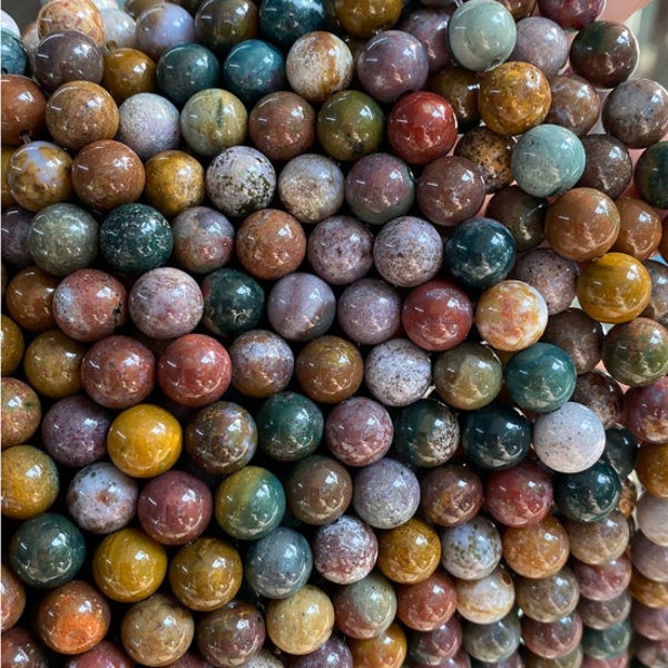 10 perles d'agate 6 m multicolores naturelles grade A