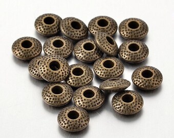 10 perles soucoupes 8 x 3 mm intercalaires bronze